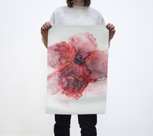 Load image into Gallery viewer, Red Velvet Flower Tea Towel