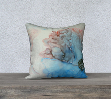 Load image into Gallery viewer, Blue and Peach Pillow Case