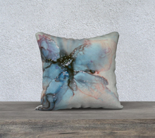 Load image into Gallery viewer, Blue and Peach Pillow Case