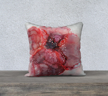 Load image into Gallery viewer, Red Velvet Flower Pillow Case
