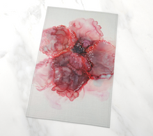 Load image into Gallery viewer, Red Velvet Flower Tea Towel
