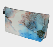 Load image into Gallery viewer, Blue Blossoms Makeup or Travel Bag
