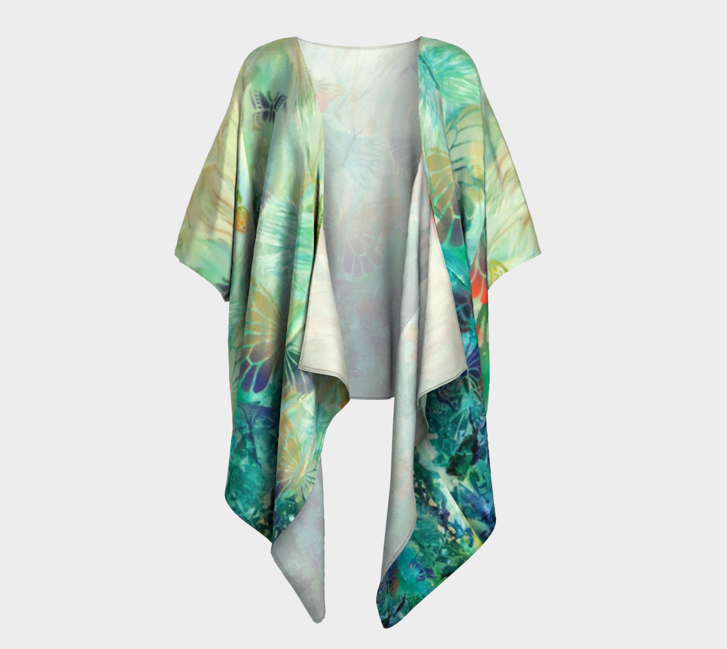 Butterfly Whispers Draped Kimono