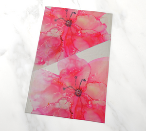 Pink Flower Tea Towel