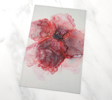 Load image into Gallery viewer, Red Velvet Flower Tea Towel
