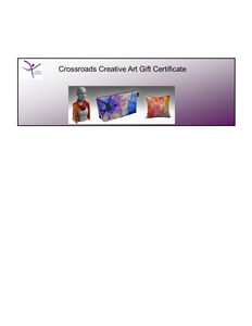 Crossroads Creative Art Gift Certificate
